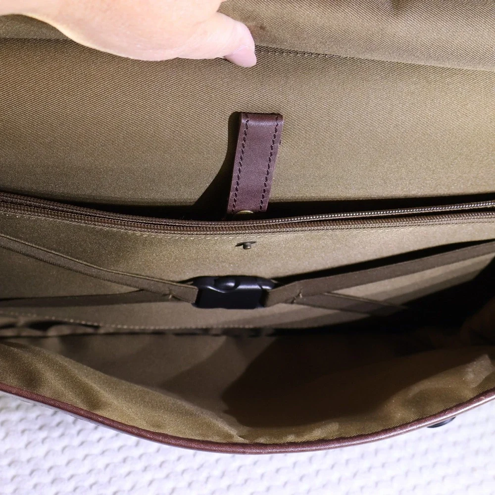 Bob Timberlake Mens Briefcase Brown Leather Messenger Bag 4110847